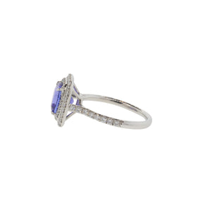 Platinum Tiffany & Co Tanzanite Double Halo Ring