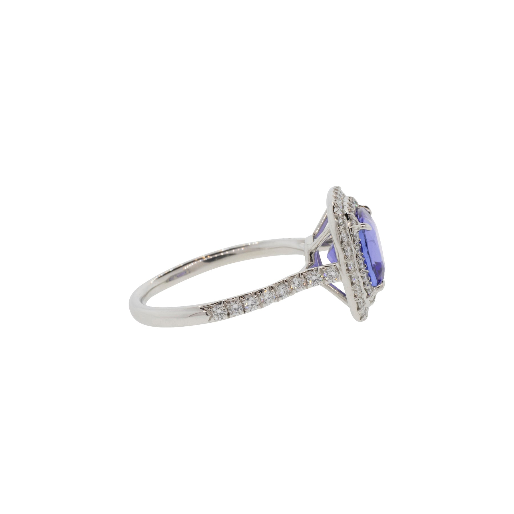 Platinum Tiffany & Co Tanzanite Double Halo Ring