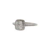 Platinum Tiffany & Co Cushion Cut Halo Engagment Ring