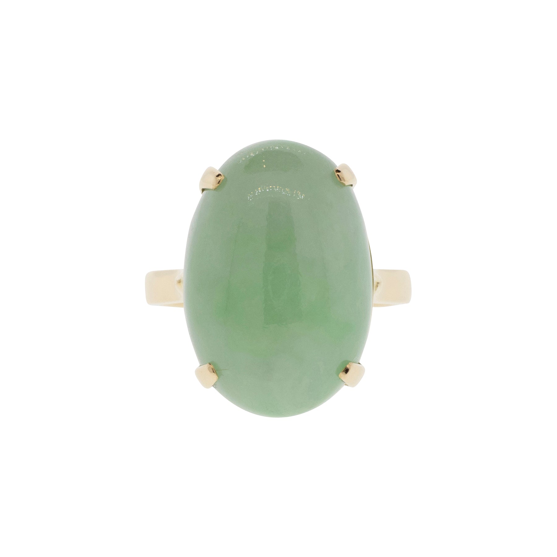 Apple Mottle Cabochon Jade Ring