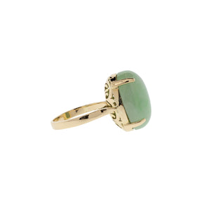 Apple Mottle Cabochon Jade Ring