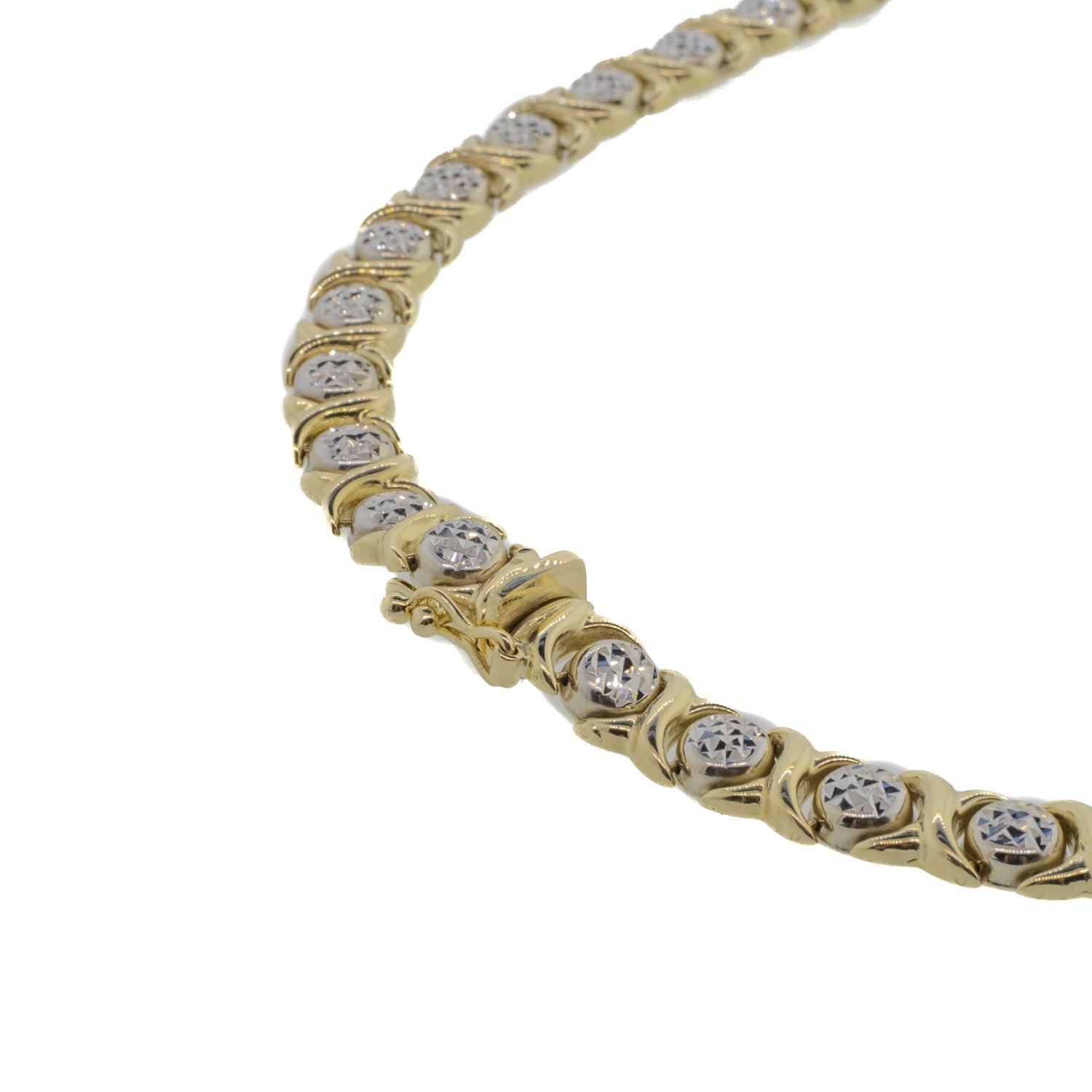 Yellow Gold Link Necklace 15 1/4