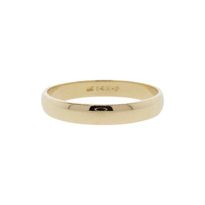 Simple and Classic Half Round Yellow Gold Band