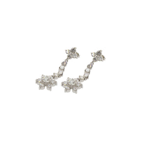 Floral Diamond Dangle Earrings