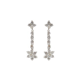 Floral Diamond Dangle Earrings