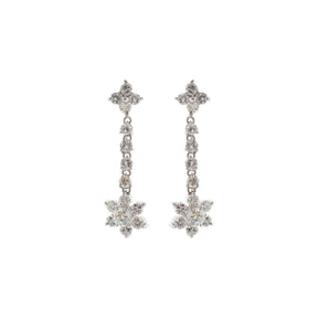 Floral Diamond Dangle Earrings