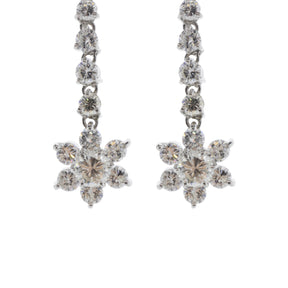 Floral Diamond Dangle Earrings