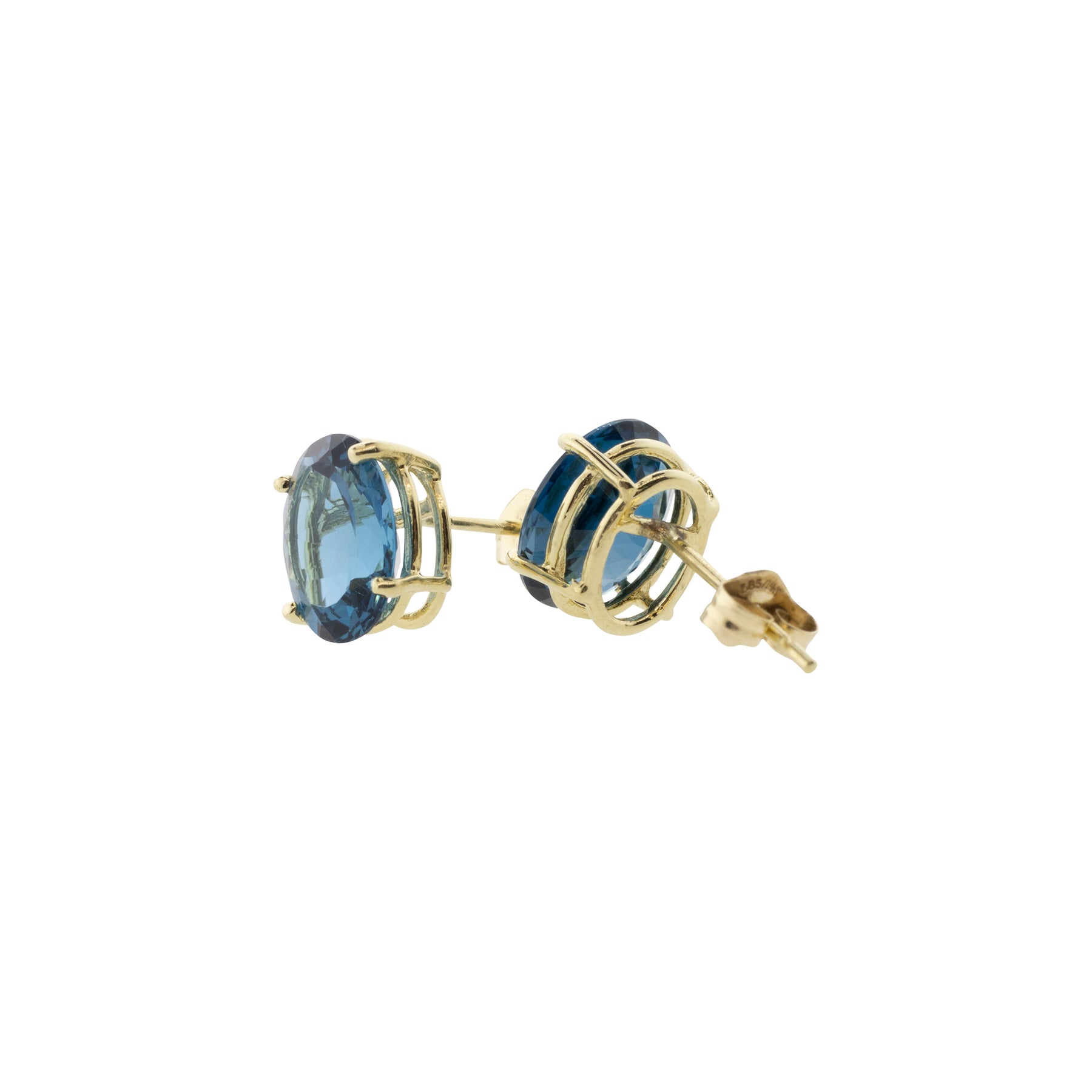 Oval London Blue Topaz Stud Earrings