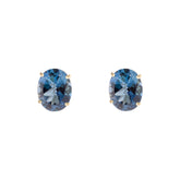 Oval London Blue Topaz Stud Earrings