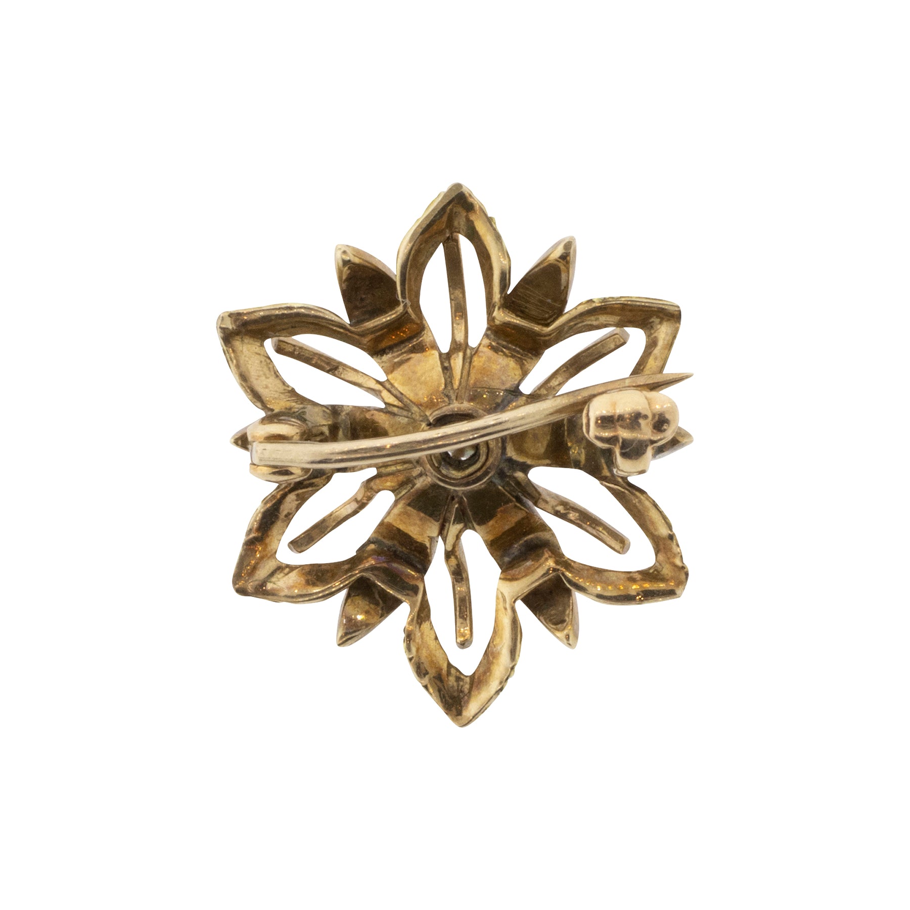 Victorian Seed Pearl Flower Brooch