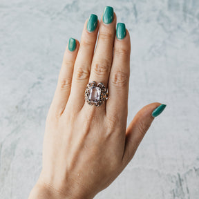 14K Yellow Gold Art Deco Amethyst Ring