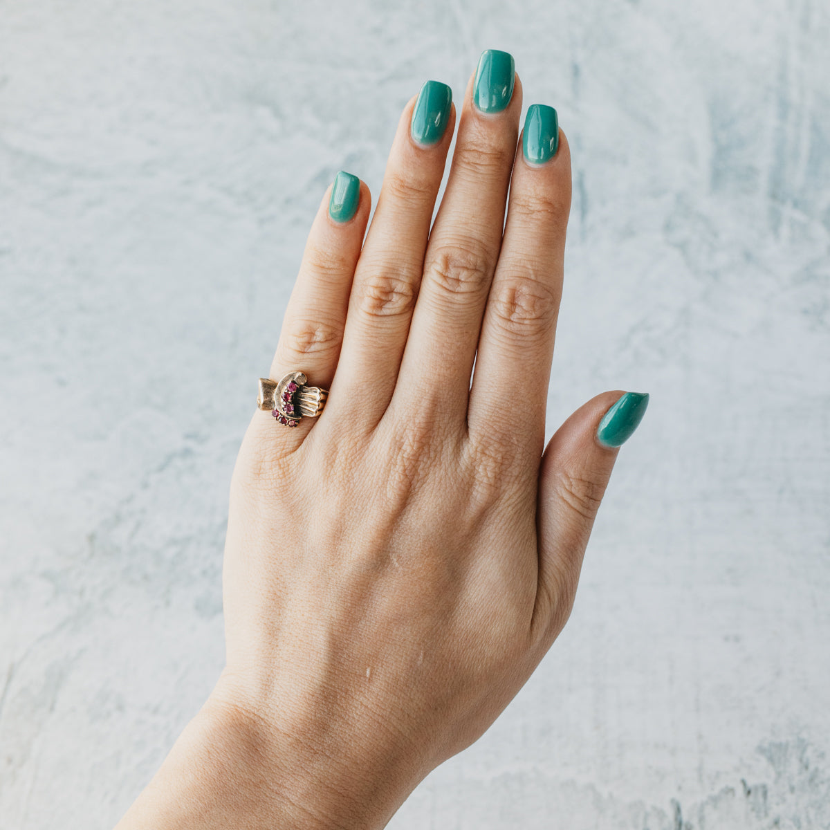 10K Yellow Gold Retro Ruby Ring