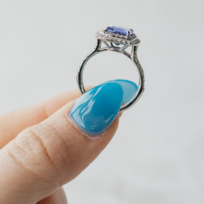 Platinum Tiffany & Co Tanzanite Double Halo Ring