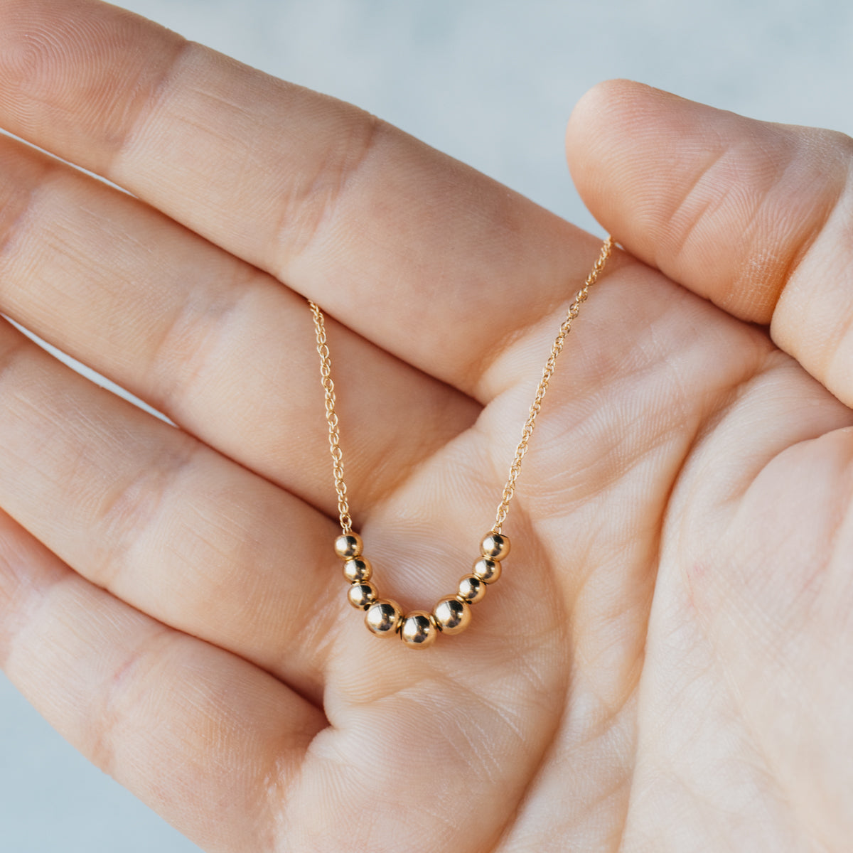 14K Yellow Gold 16" Ball Bead Necklace