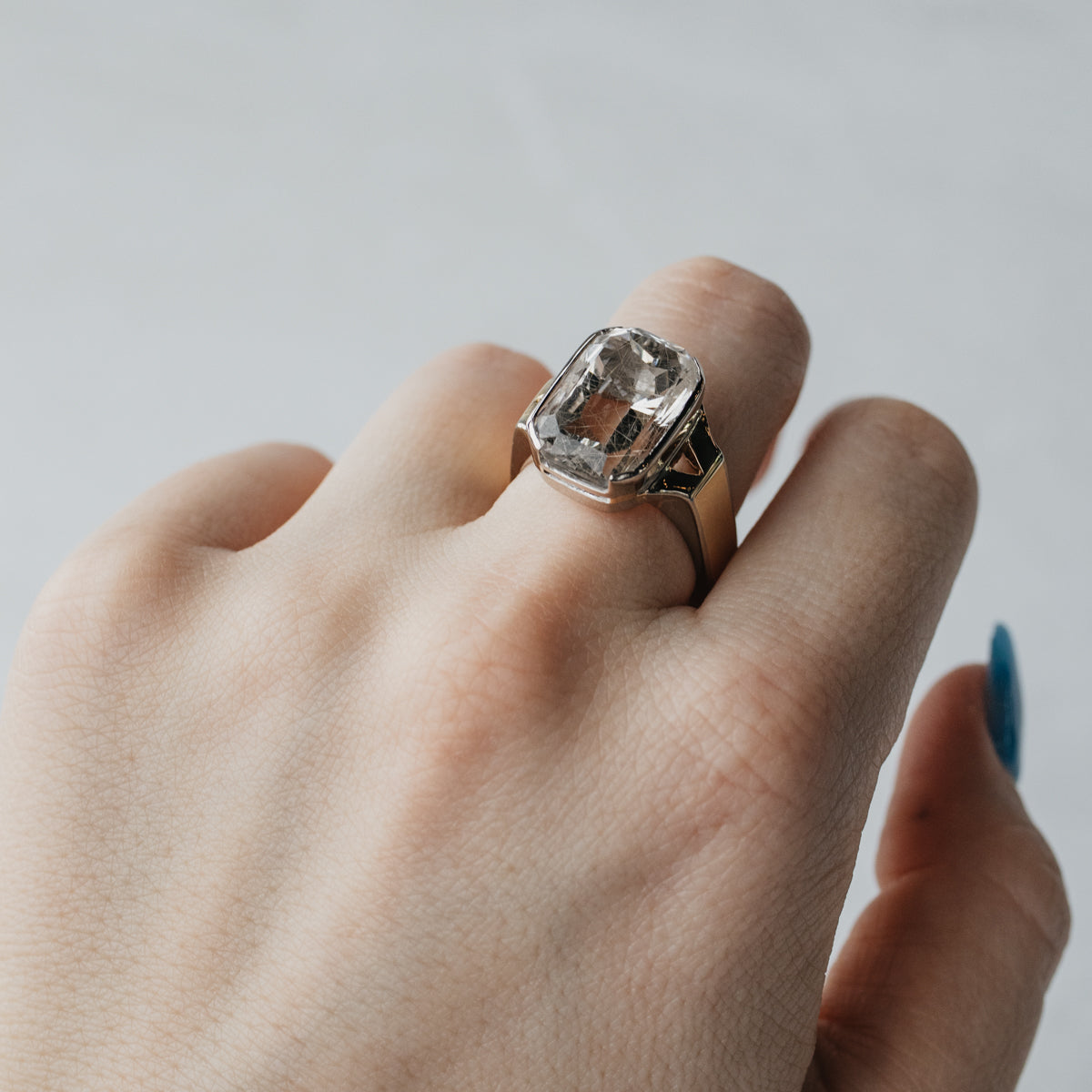 Partial Bezel Rutilated Quartz Ring