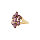 14K Yellow Gold Pink Tourmaline Cluster Ring