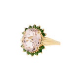 14K Yellow Gold Morganite & Tsavorite Ring