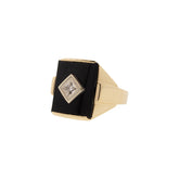 10K Yellow Gold Onyx & Diamond Ring
