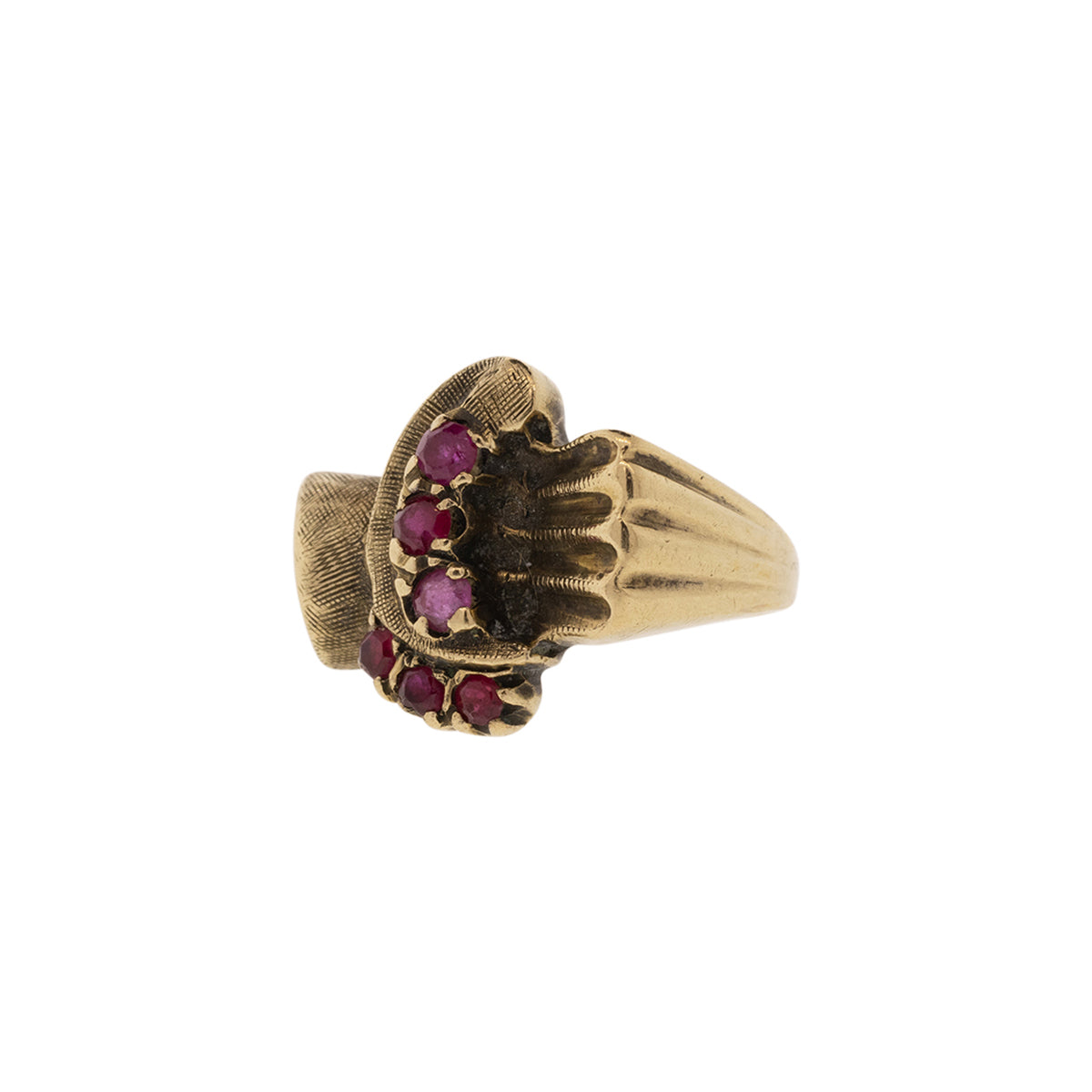 10K Yellow Gold Retro Ruby Ring
