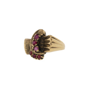 10K Yellow Gold Retro Ruby Ring