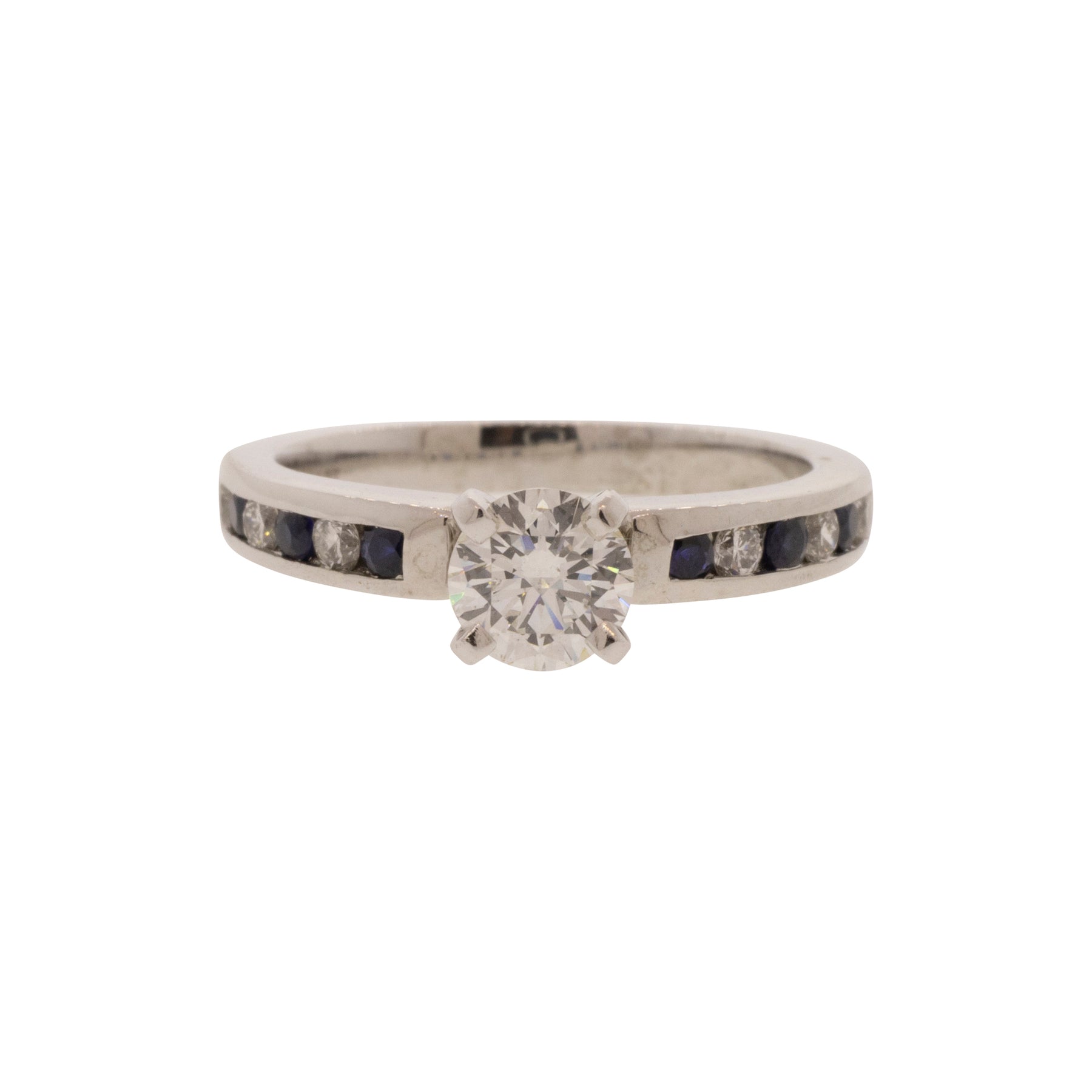 Triple X Round Brilliant Diamond Accented Solitaire Ring