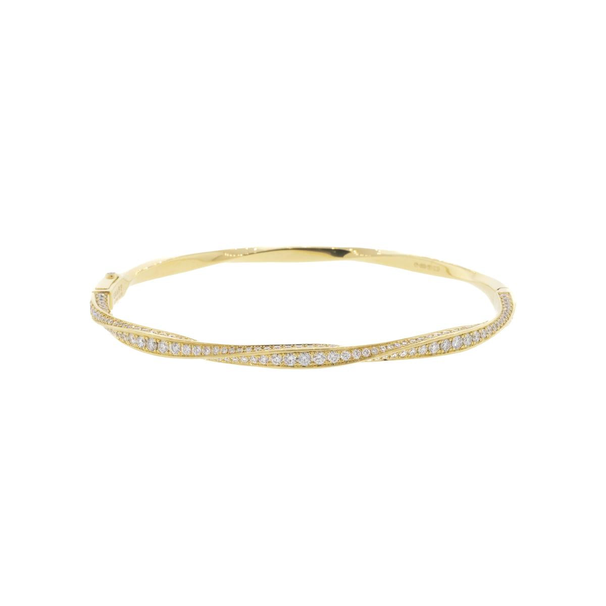 18K Yellow Gold Graff Diamond Hinge Bangle Bracelet