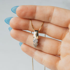 Abstract Arrow Diamond Pendant Necklace