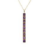 14K Yellow Gold Converted Amethyst & Seed Pearl Pendant With Cable Chain