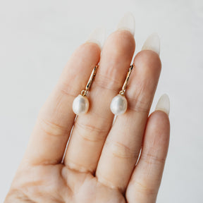 Teardrop Freshwater Pearl Accented Earrings