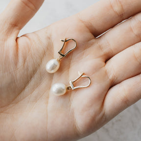 Teardrop Freshwater Pearl Accented Earrings