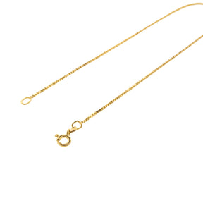 14K Yellow Gold Italian 8.5" 1mm Wide Box Chain Bracelet