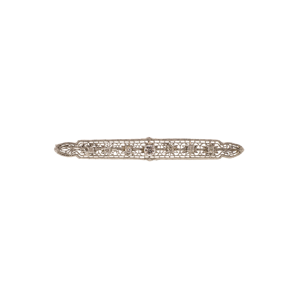 10K White Gold Diamond Brooch