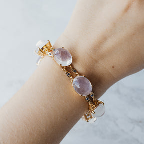 Egyptian Moonstone and Blue Sapphire Bracelet