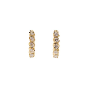 14K Yellow Gold 1.20ctw Diamond Hoop Earrings