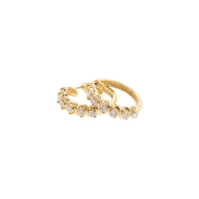 14K Yellow Gold 1.20ctw Diamond Hoop Earrings