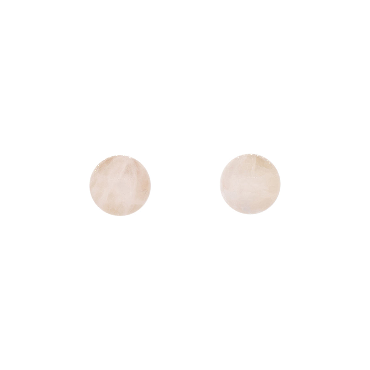 14K Yellow Gold 8mm Rose Quartz Studs