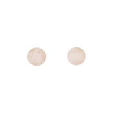 14K Yellow Gold 8mm Rose Quartz Studs