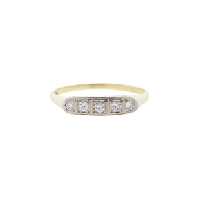 14K Yellow & White Gold 5-Stone Diamond Ring