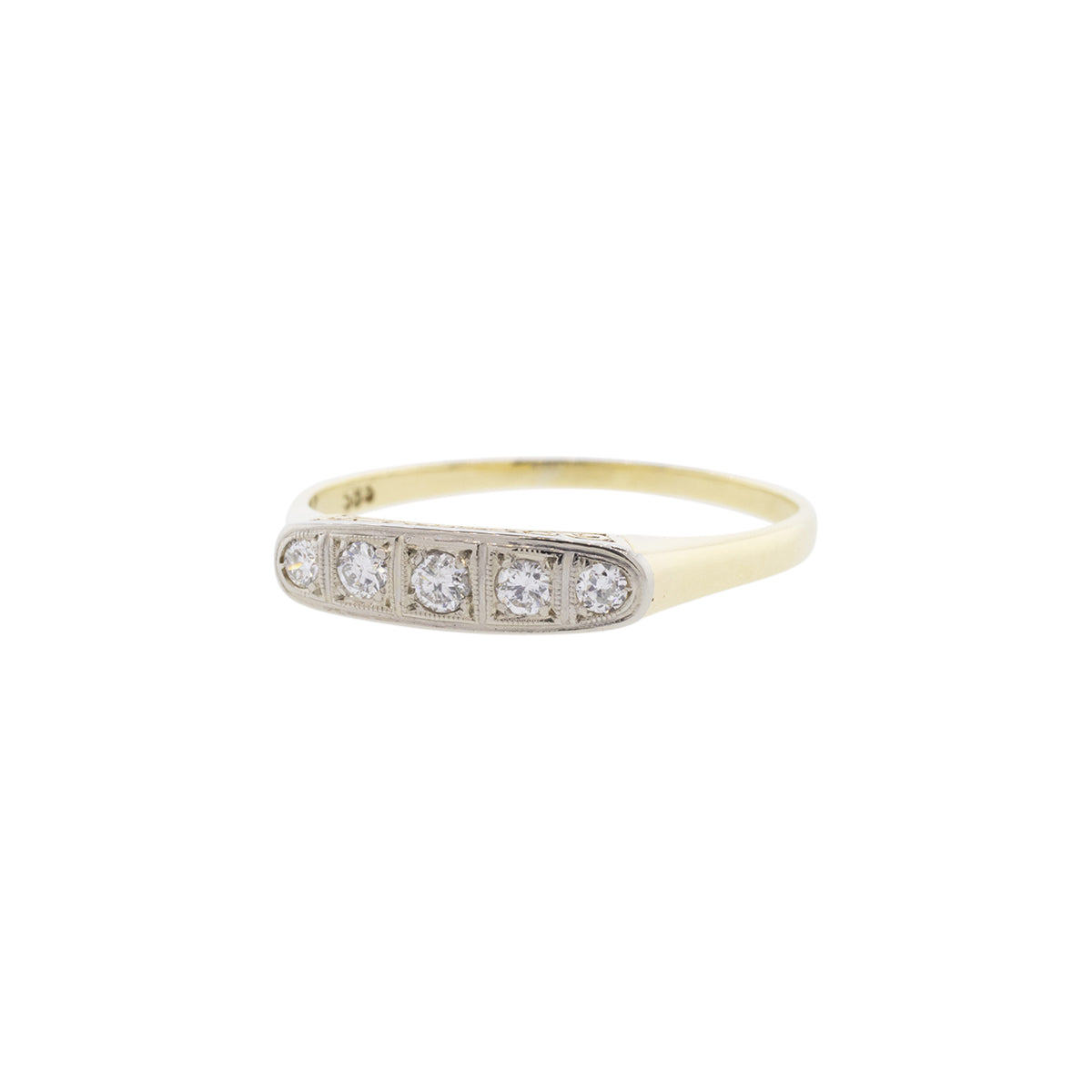 14K Yellow & White Gold 5-Stone Diamond Ring