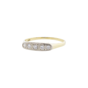 14K Yellow & White Gold 5-Stone Diamond Ring