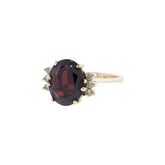 14K Yellow Gold Garnet & Diamond Ring