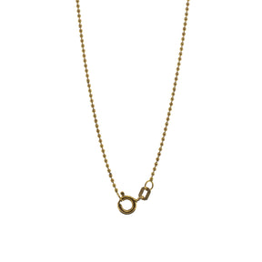 18K Yellow Gold Reversible Blue & Orange Heart Pendant With 30" Ball Chain Necklace