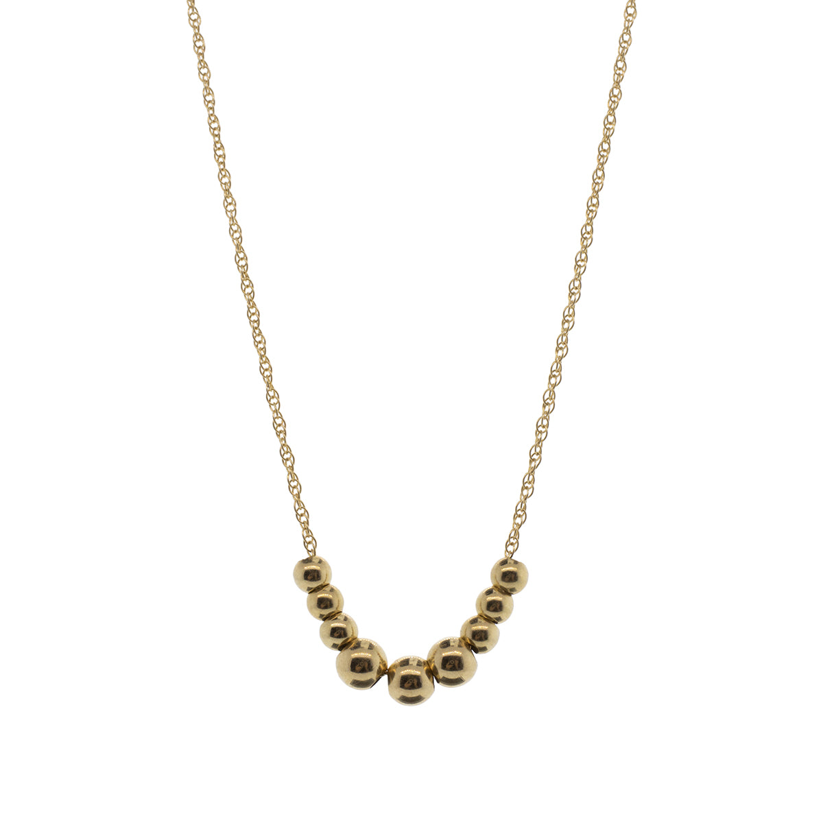 14K Yellow Gold 16" Ball Bead Necklace