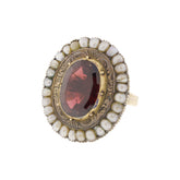 Victorian Garnet and Seed Pearl Halo Ring