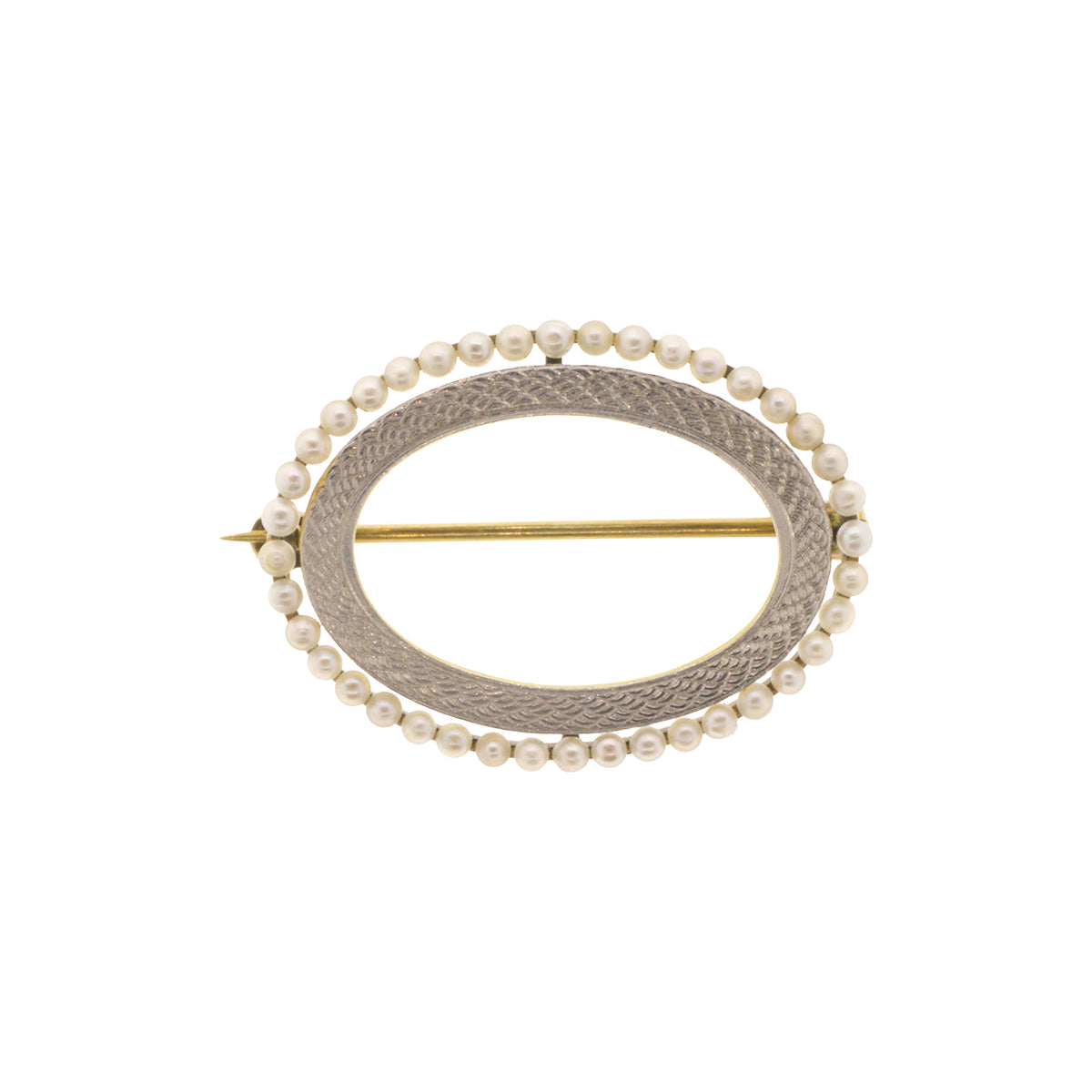 14K Yellow & White Gold Negative Space Brooch