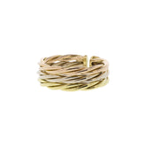 18K Tri-Tone Twisted Cuff Ring