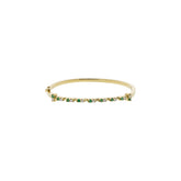 18K Yellow Gold Emerald & Diamond Bangle Bracelet