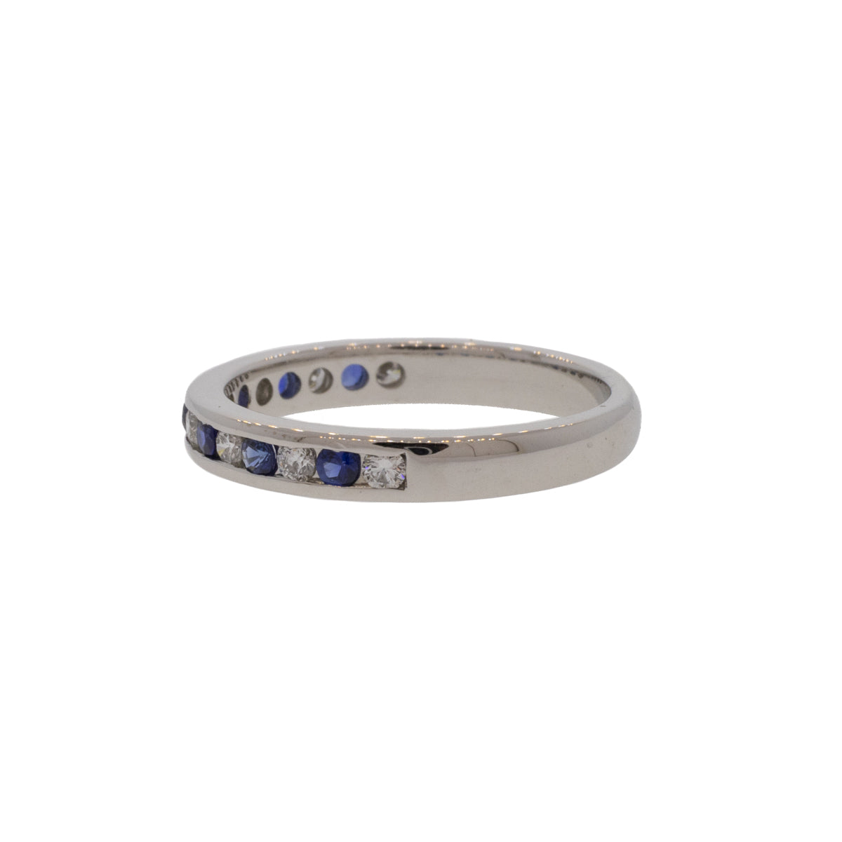 Channel Set Premium Blue Sapphire and Diamond Ring
