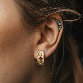 Etruscan Style Pink Tourmaline Earrings