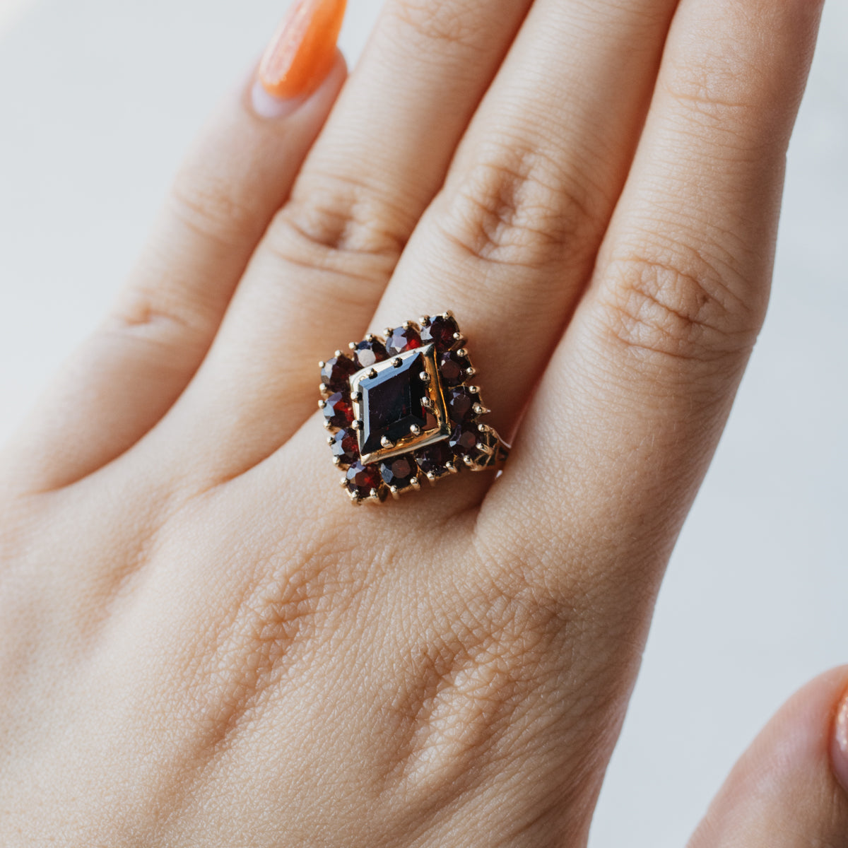 10K Yellow Gold Antique Garnet Ring